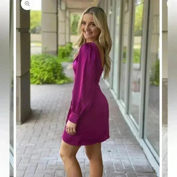 Adelyn Rae "Edna" Draped Front Mini Dress- Orchid - Picture 2 of 6